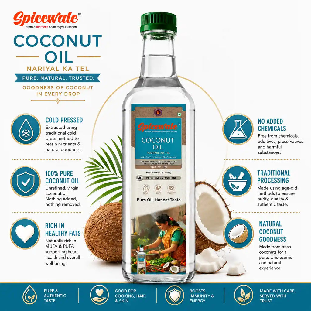 Cold Pressed Virgin Coconut Oil, 1 Litre