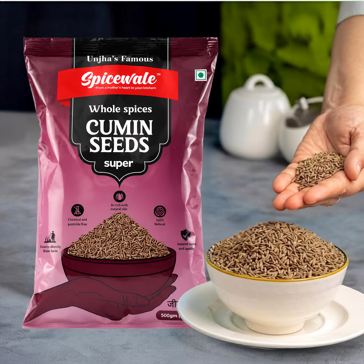Spicewale Cumin Seeds & Carom Seeds Combo | Whole Jeera & Ajwain | Premium Natural Indian Spices | 500 g