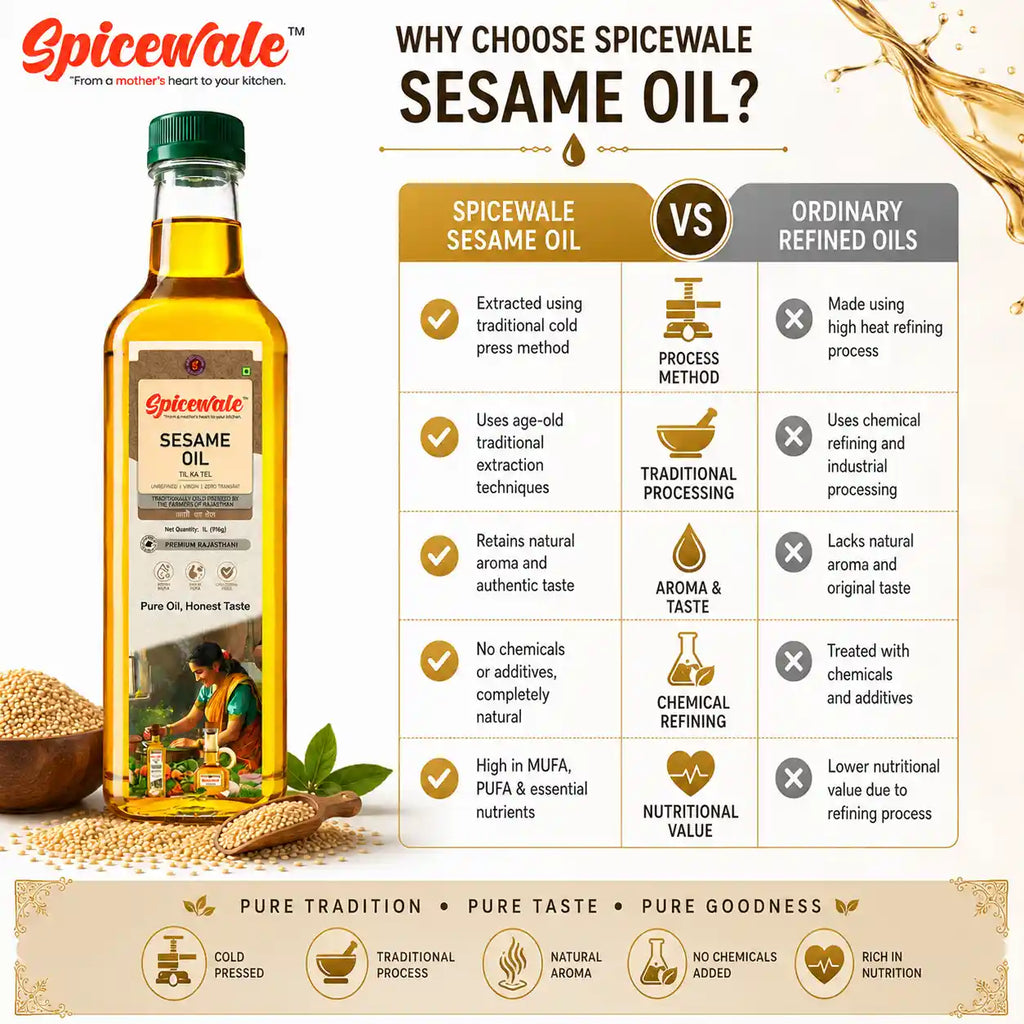 Cold Pressed Sesame Oil, Til Tel, 1 Litre