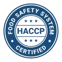HACCP Certified food safety certification logo.