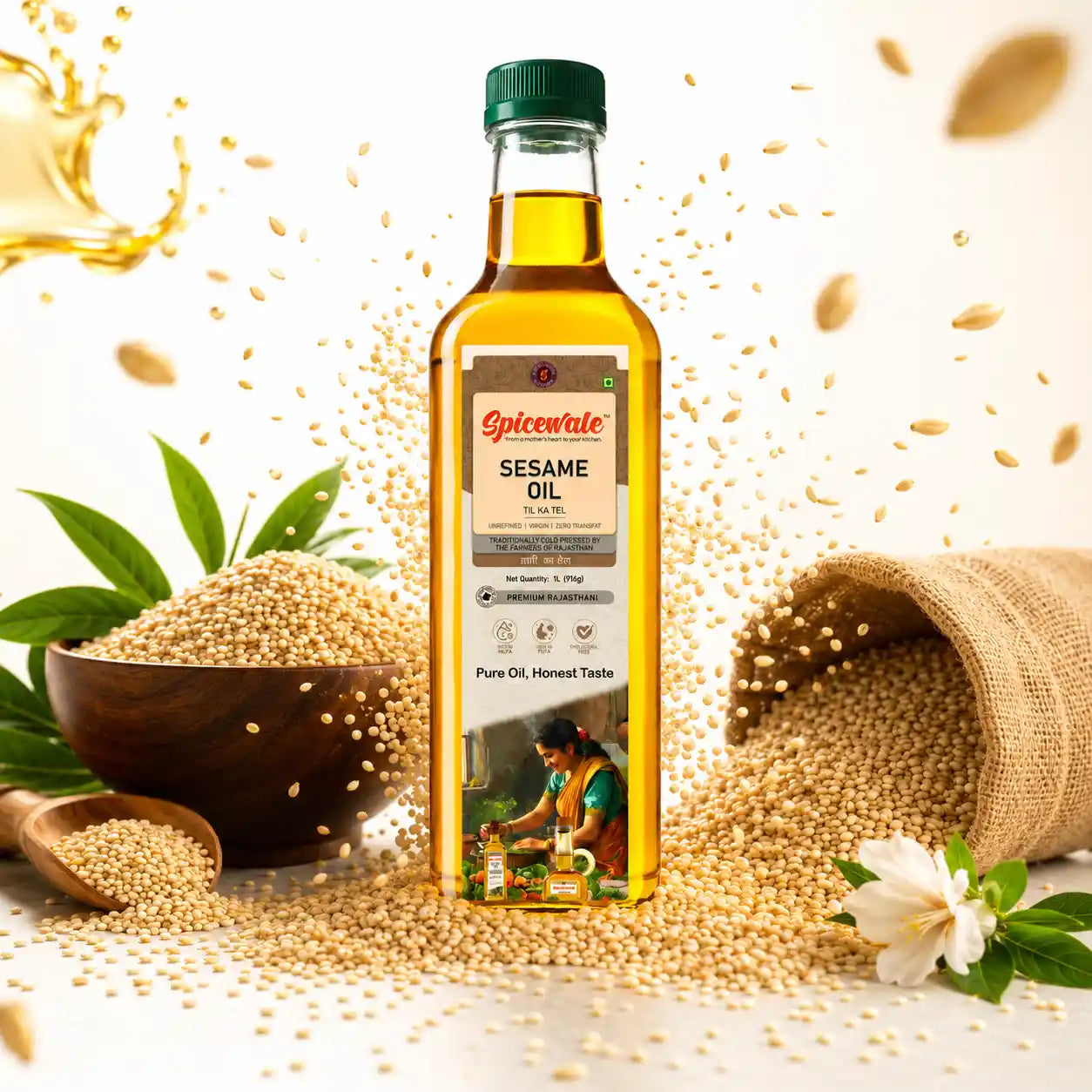 Cold Pressed Sesame Oil, Til Tel, 1 Litre