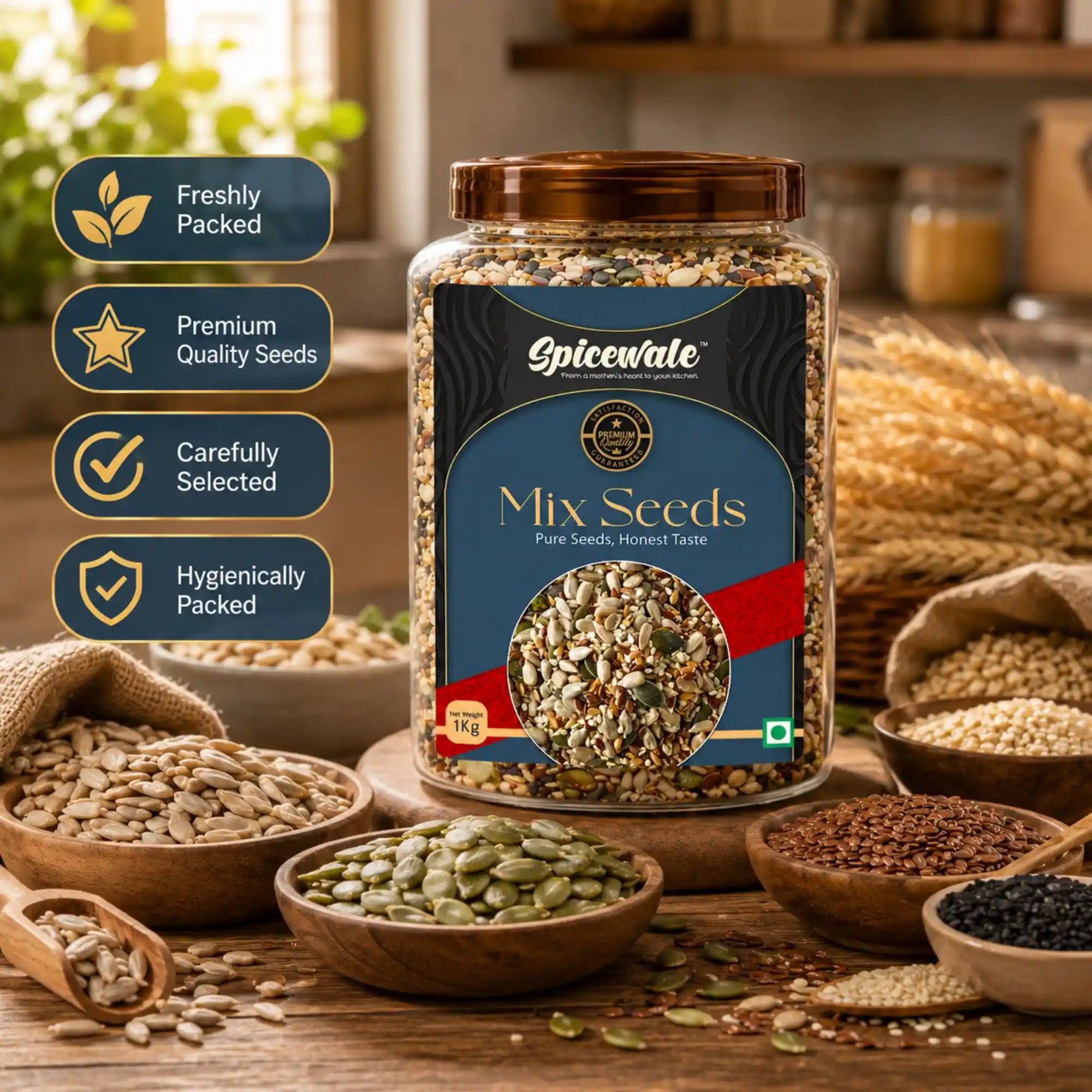 Mix Seeds, 5-Seed Superfood Blend, Raw and Natural