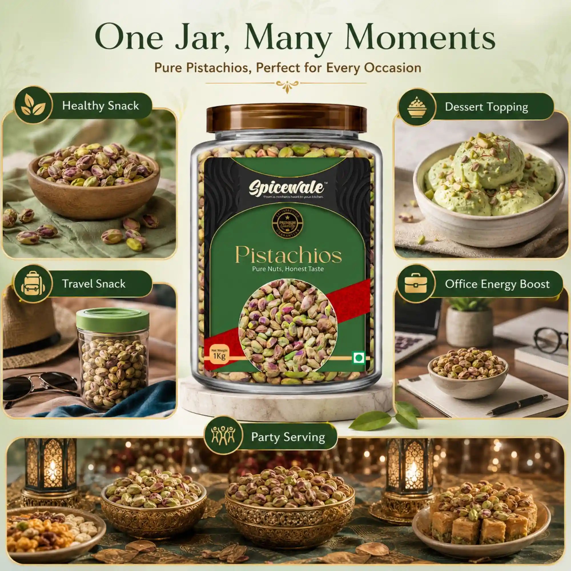 Pistachio, Natural Green, No Artificial Colour