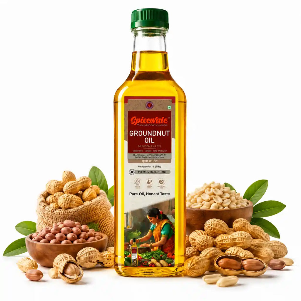 Cold Pressed Groundnut Oil, Kachi Ghani, 1 Litre