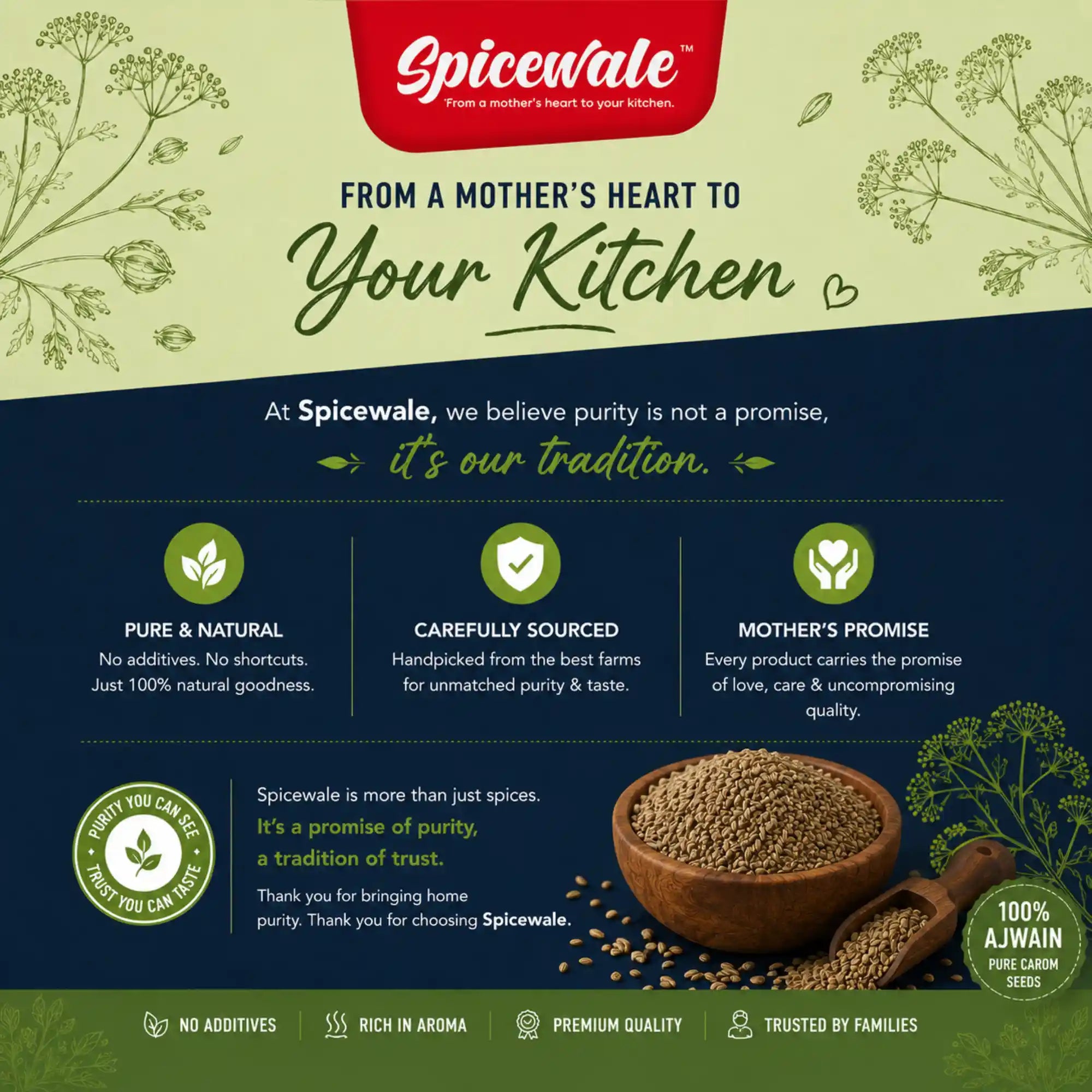 Carom Seeds, Whole Ajwain, Stone-Free