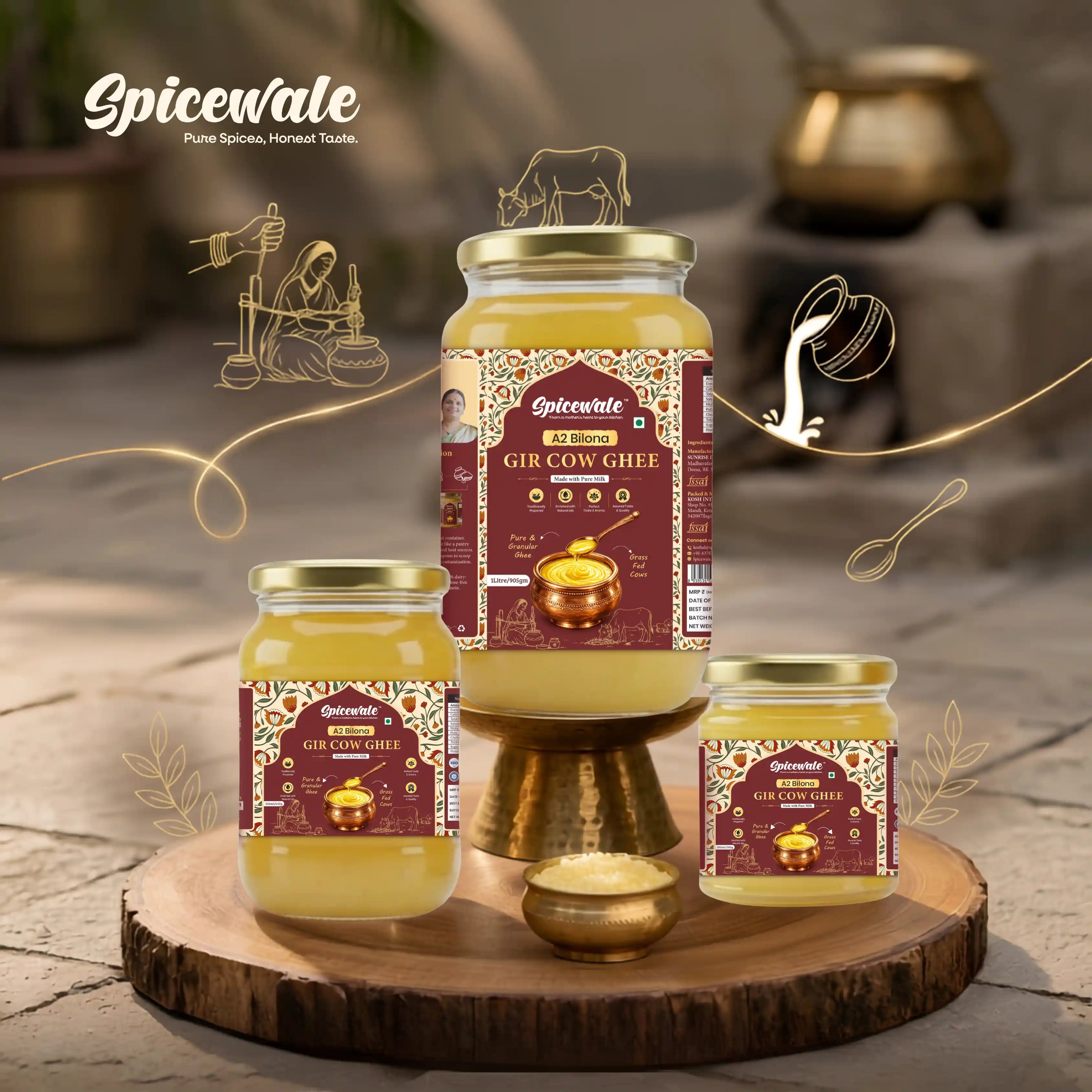 Bilona A2 Ghee, Glass Jar, Hand-Churned