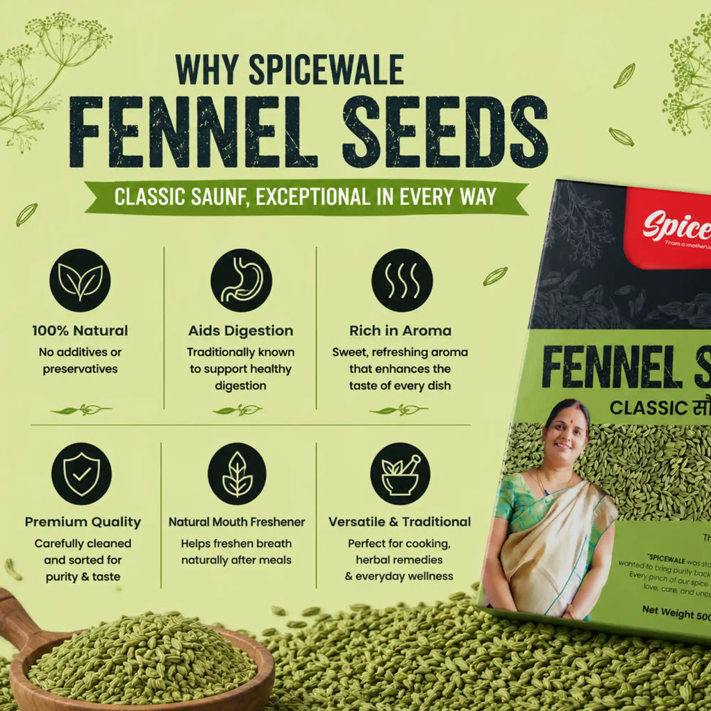 Fennel Seeds Classic, Whole Saunf, Stone-Free