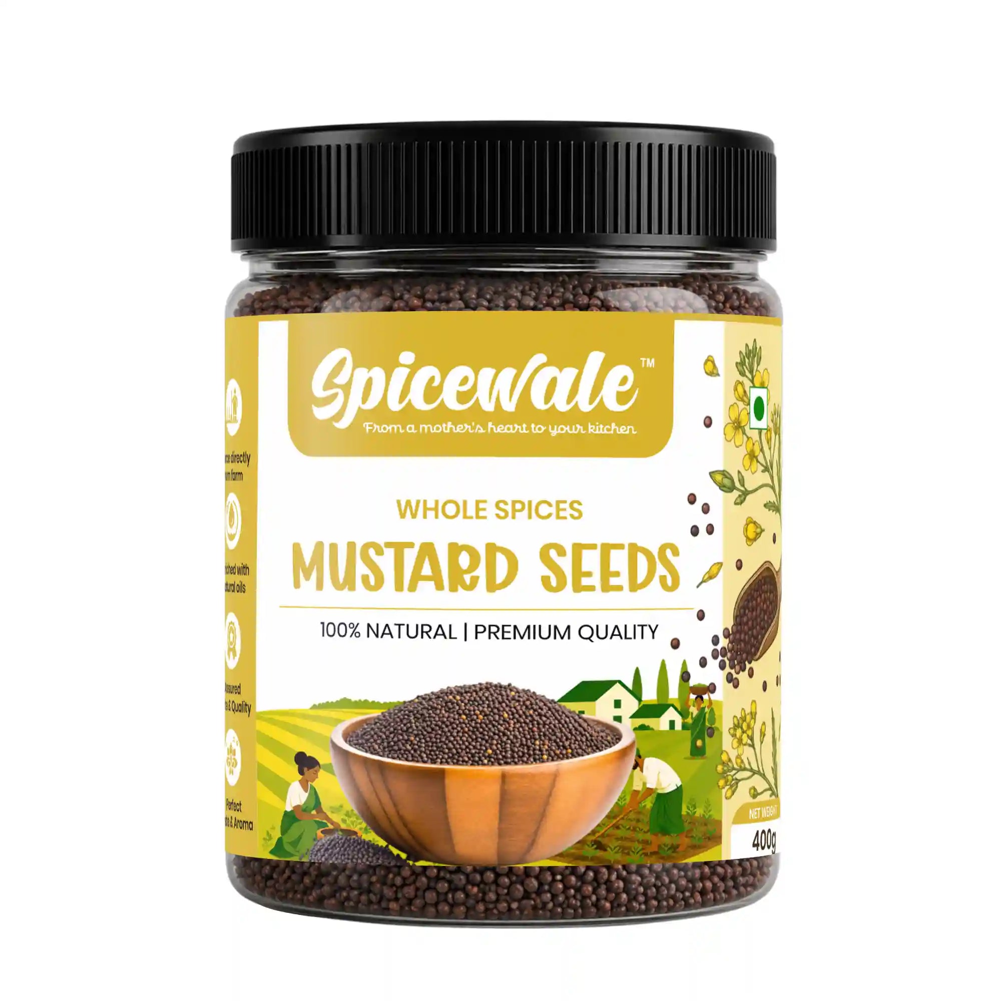 Mustard Seeds, Whole Rai, Stone-Free