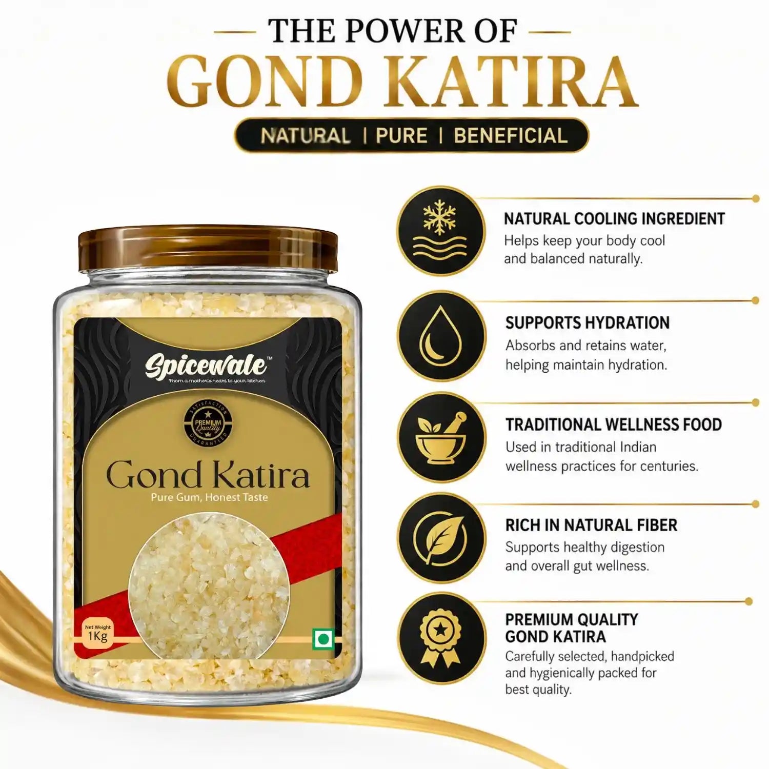 Gond Katira, Pure Edible Gum, Ayurvedic