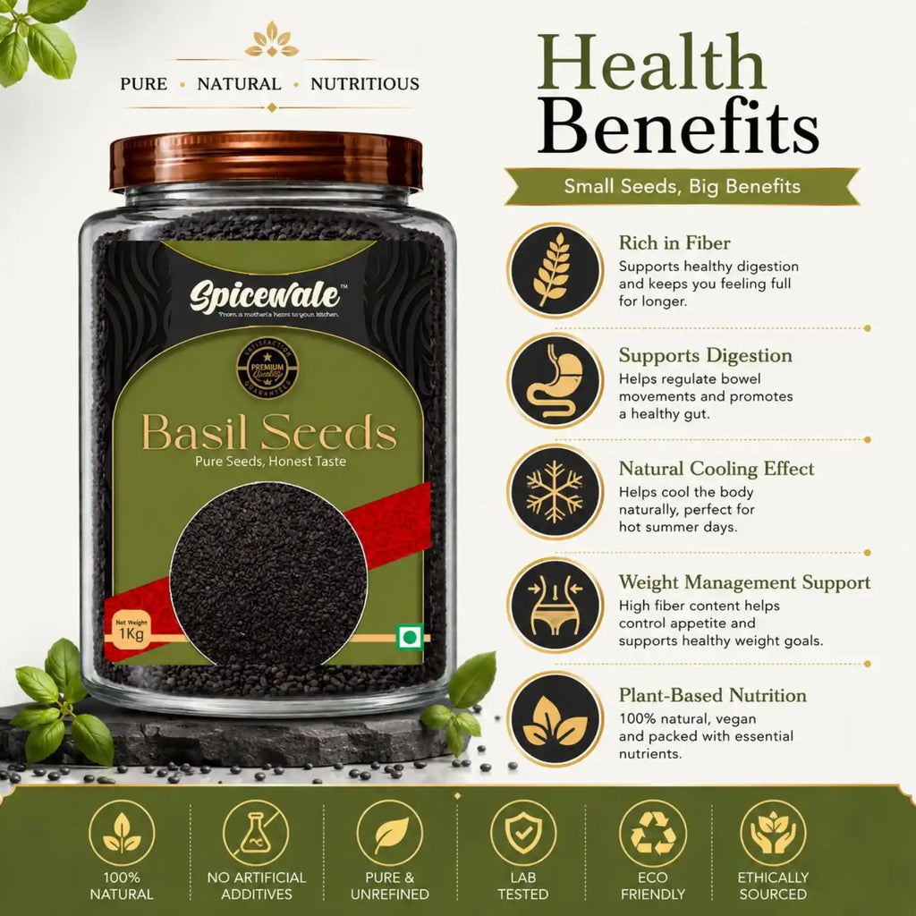 Basil Seeds, Sabja Tukmaria, Double Sortex