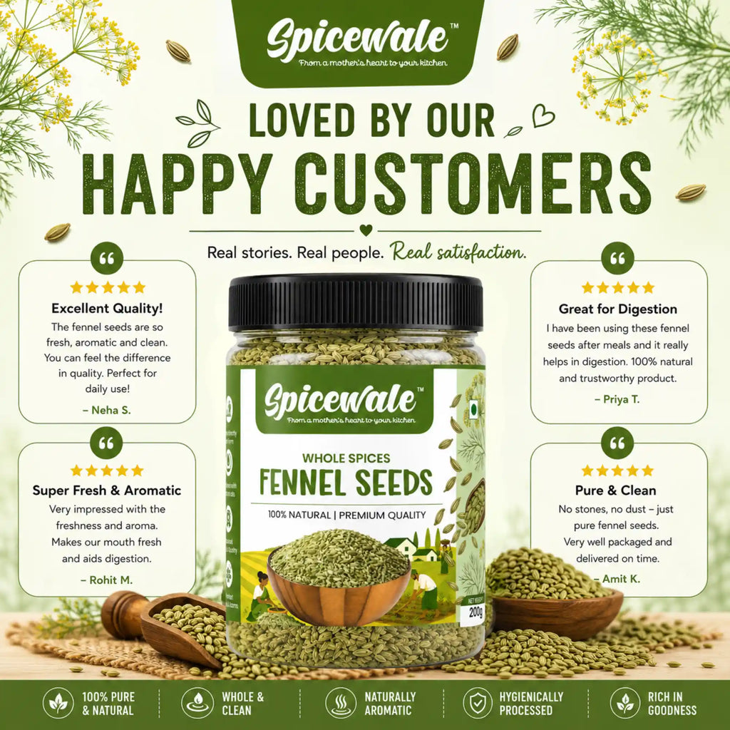 Saunf, Whole Fennel Seeds, Stone-Free