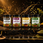 4-Jar Spice Combo, Jeera, Saunf, Ajwain and Rai