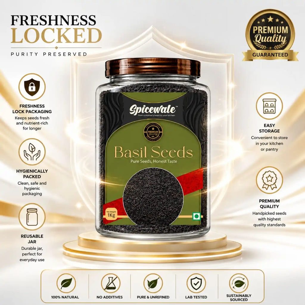 Basil Seeds, Sabja Tukmaria, Double Sortex