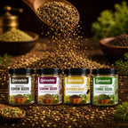 4-Jar Spice Combo, Jeera, Saunf, Ajwain and Rai