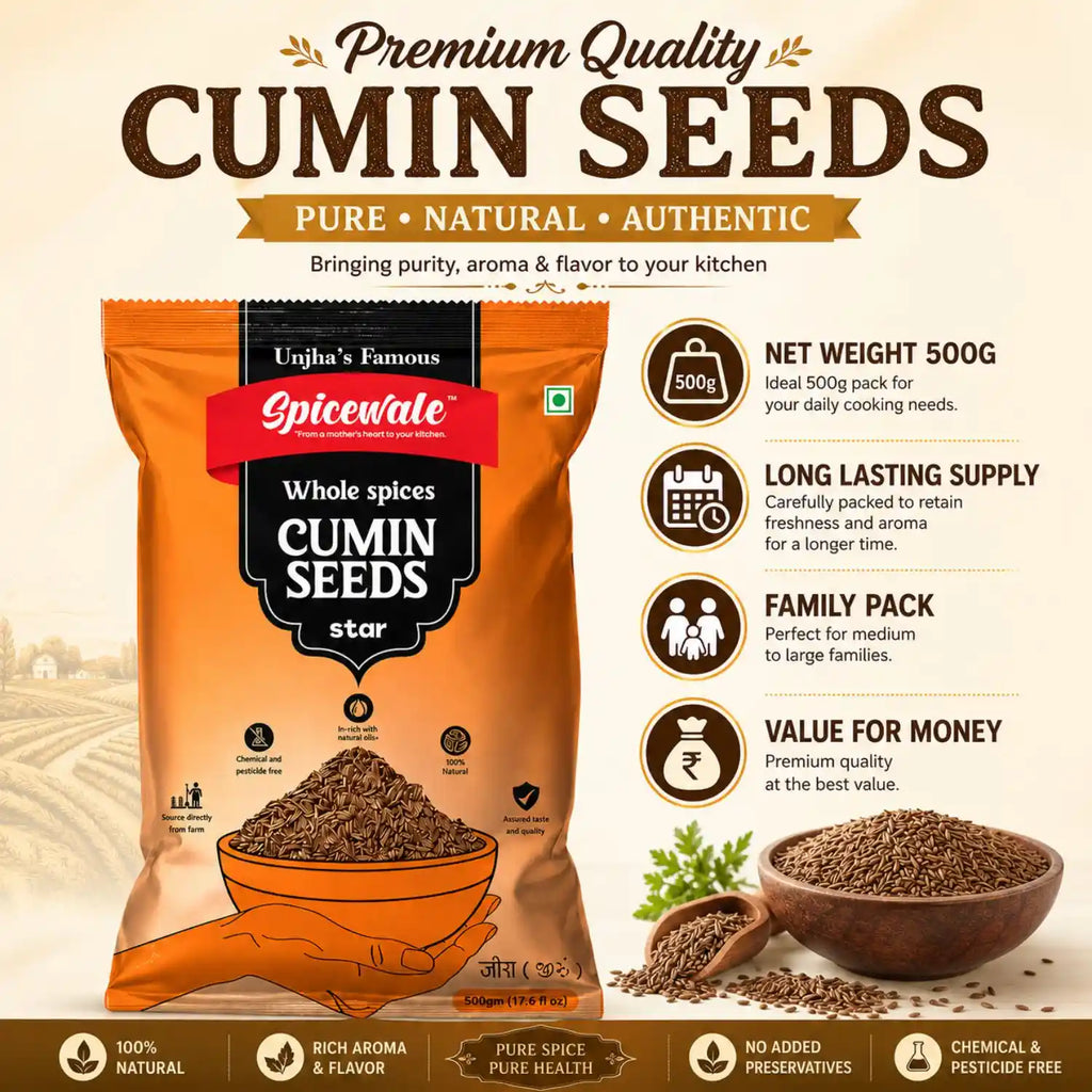 Jeera Star, Premium Whole Cumin, Stone-Free